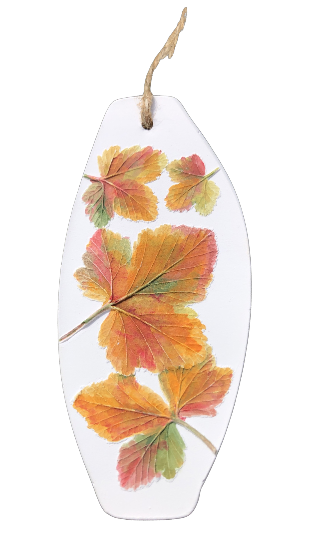 Botanical cast fragrance diffuser painted with autumn leaves